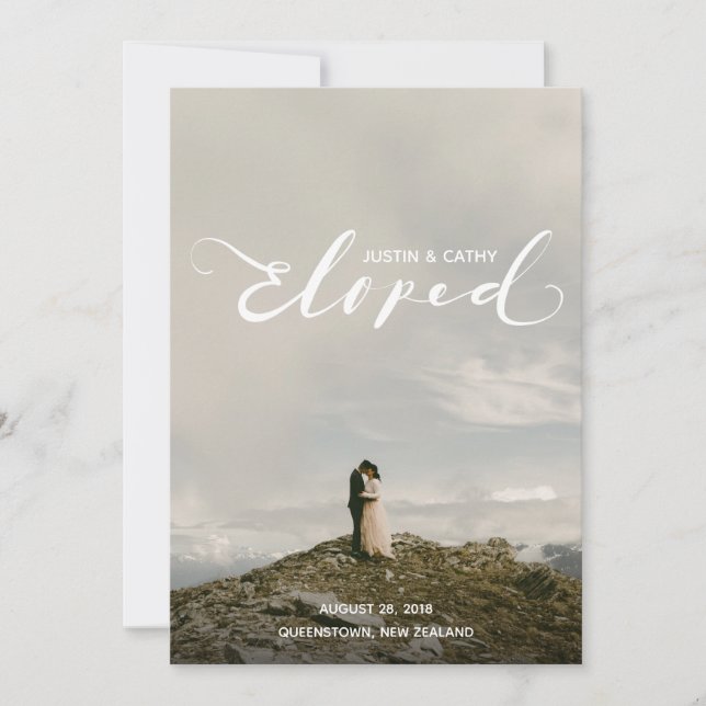 Carte de Faire-part Elopement Mariage personnalisé (Devant)