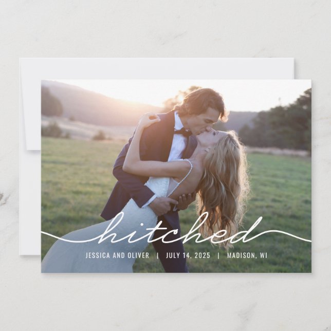 Carte de Faire-part Mariage couleur modifiable hac (Devant)