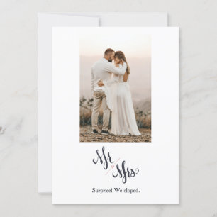 Carte de Faire-part minimaliste M & Mme We Eloped