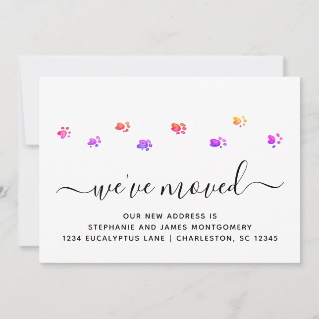 Carte de Faire-part mobile de pattes de marche col (Devant)