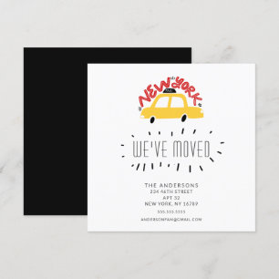 Carte de Faire-part moto New York Yellow Taxi amus