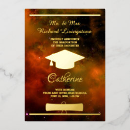 Carte de Faire-part Red Galaxy Gold