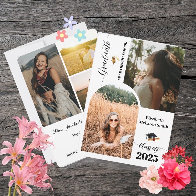 Carte de Faire-part senior 2025 - Graduat minimali (2025 Senior Announcement Card - Minimalist Graduat)