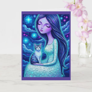 Carte de fantaisie de Noël Vierge de Lune d'Hiver