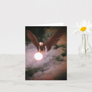 Carte de Fantaisie Pleine Lune Aigle à Tête Blanch