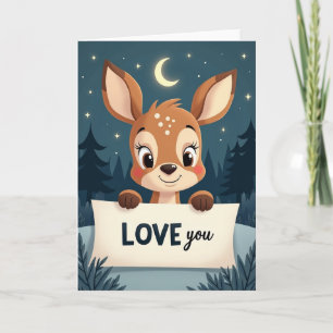 Carte de faon au clair de lune je t'aime