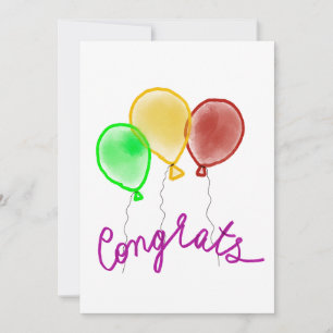 Carte de félicitations avec ballons colorés