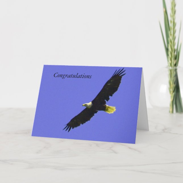 Carte de félicitations avec photo d'aigle en flamm (Devant)