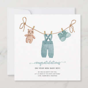 Carte de félicitations BOHO Baby Clothes