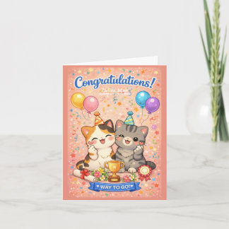 Carte de félicitations de chat mignon Kawaii Kit d