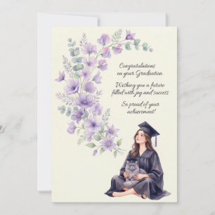 Carte de Félicitations de Diplôme Florale pour Ell