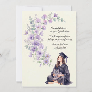 Carte de Félicitations de Diplôme Florale pour Ell