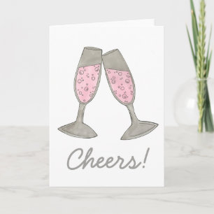 Carte de félicitations de mariage au champagne ros