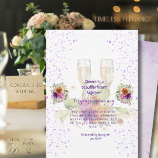 Carte de félicitations de mariage floral au Champa