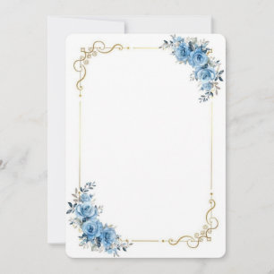 Carte de Félicitations de Mariage Florale Bleue