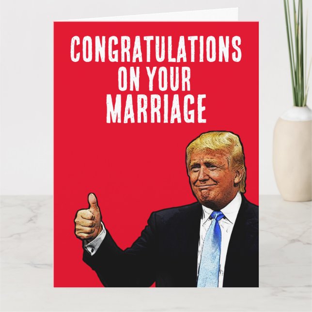 CARTE DE FÉLICITATIONS DE MARIAGE MARIAGE DONALD T (Devant)