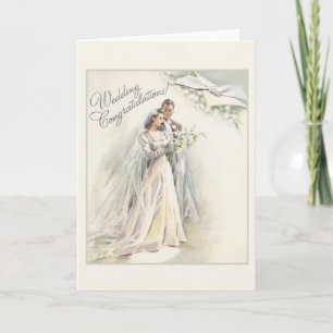 Carte de félicitations de mariage vintage