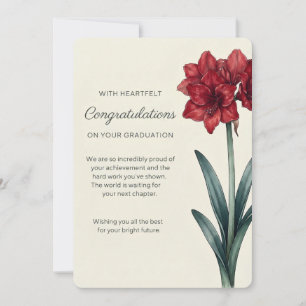 Carte de Félicitations de Remise de Diplôme Floral