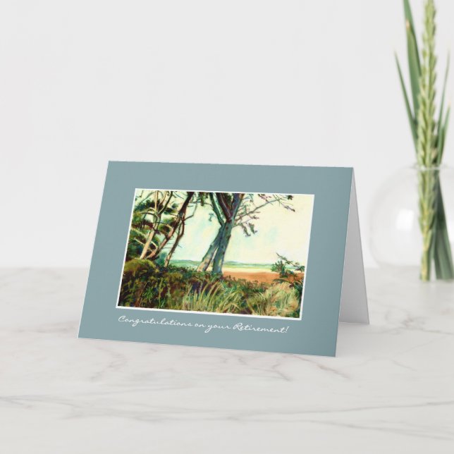 Carte de félicitations de retraite - plage de la (Devant)