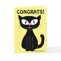 Carte de Félicitations Drôle de Chat de Dessin Ani