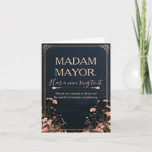 Carte de félicitations drôle pour Madame le Maire