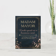 Carte de félicitations drôle pour Madame le Maire