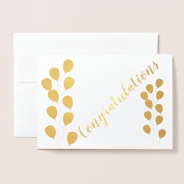 Carte de félicitations Gold Foil personnalisée (Devant avec enveloppe)