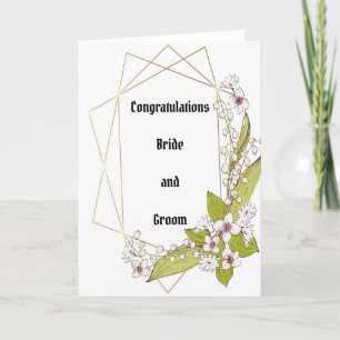 Carte de félicitations mariage avec fleurs