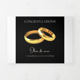 Carte de Félicitations Mariage Élégant – Anneaux e