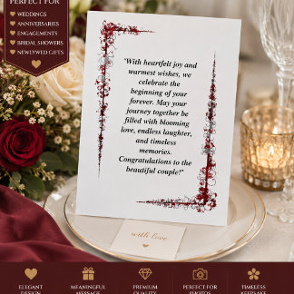 Carte de Félicitations Mariage Florale Bourgogne |