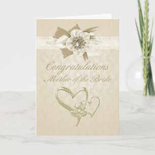 Carte de félicitations mère de la mariée crème bla