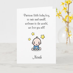 Carte de félicitations pour bébé avec le nom et le