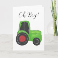 Carte de félicitations pour bébé de tracteur