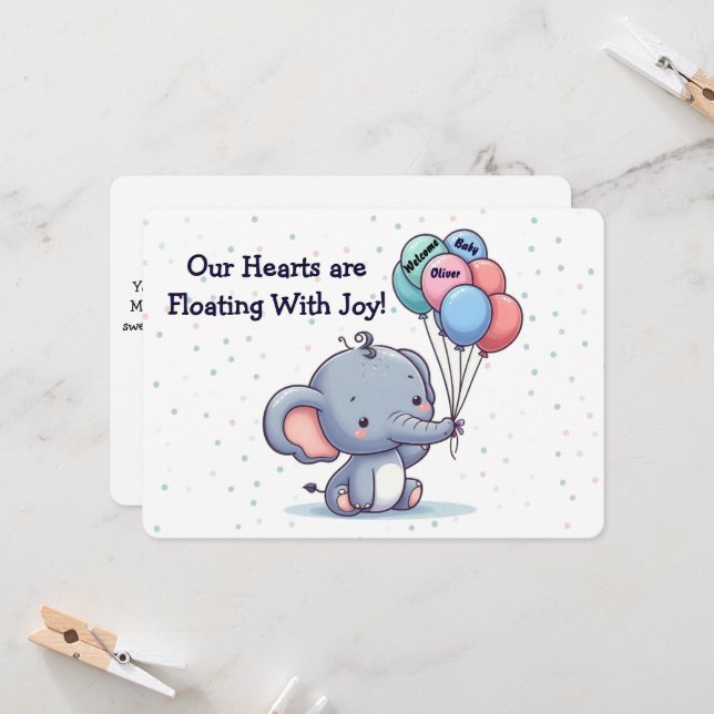Carte de félicitations pour bébé personnalisée (Devant/Arrière en situation)