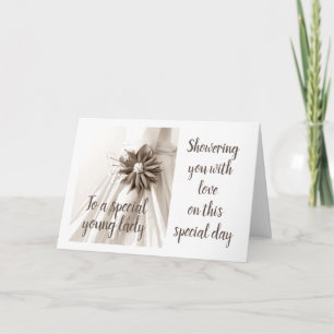 * CARTE DE FÉLICITATIONS POUR JEUNE DAME* SPÉCIALE