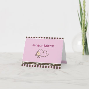 Carte de félicitations pour la nouvelle petite fil