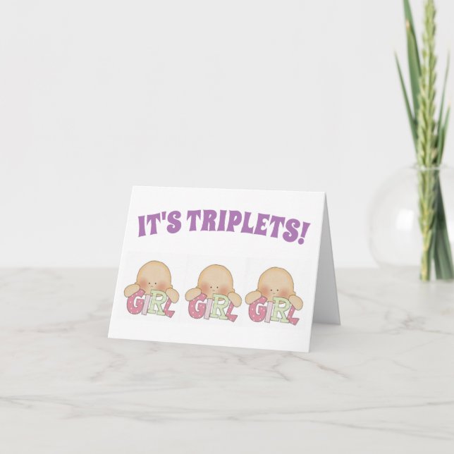 Carte de félicitations - Triplets Girls (Devant)