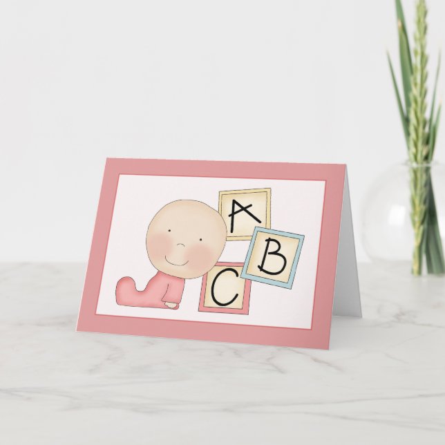 Carte de félicitations Whimsical Baby Girl (Devant)