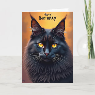 Carte de félin d'anniversaire royale