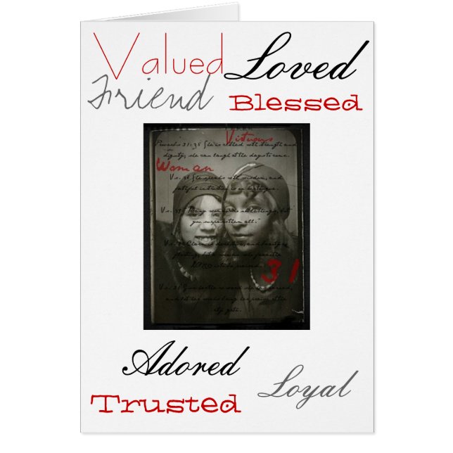 Carte de femme d'Afro-américain des proverbes 31 (Devant)