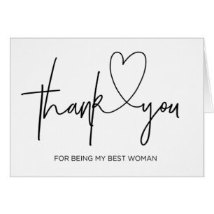 Carte de femme de carte de remerciements de
