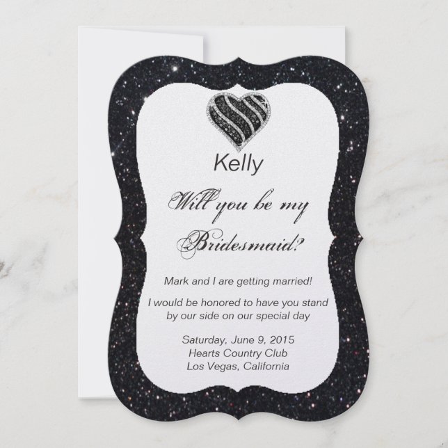Carte de femme de chambre Black Heart Parties scin (Devant)