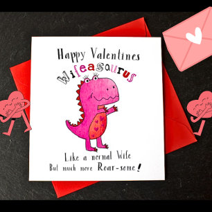 Carte de femme de fête Dinosaur Valentine