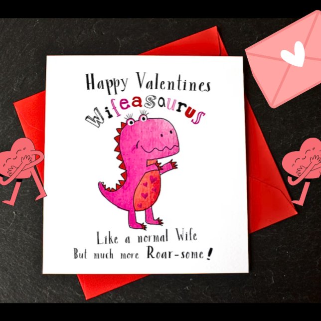Carte de femme de fête Dinosaur Valentine (Créateur téléchargé)