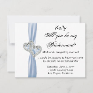 Carte de femme de Mariage Diamond Heart Blue