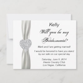 Carte de femme de Mariage Diamond Heart White