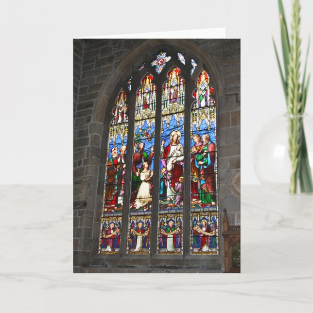 Carte de fenêtre en verre tendu de religion (Devant)