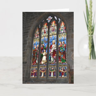 Carte de fenêtre en verre tendu de religion