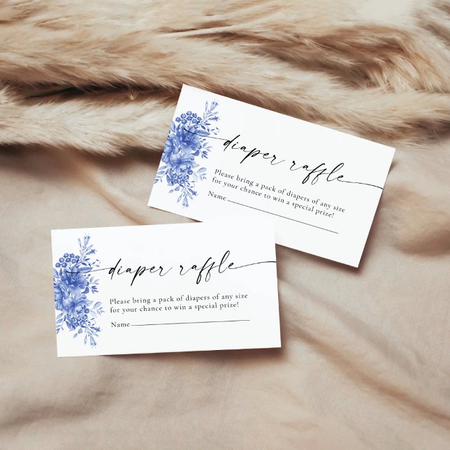 Carte de fermeture à rabat floral en porcelaine bl (Créateur téléchargé)