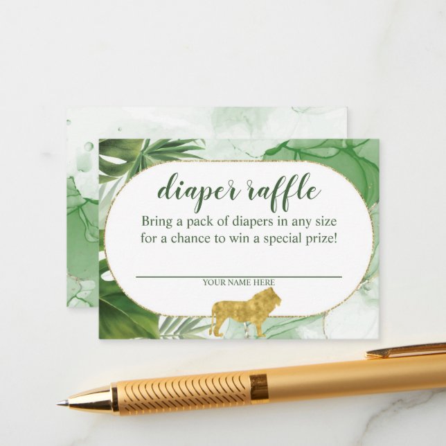 Carte de fermeture de coffre-fort à couches Safari (Devant/Arrière en situation)